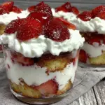 easy mini strawberry shortcake trifle cups - featured image