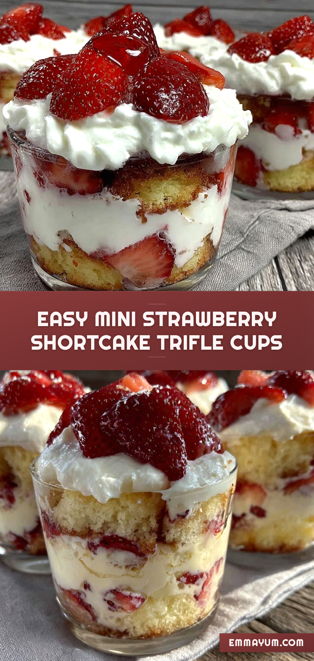 easy mini strawberry shortcake trifle cups recipe