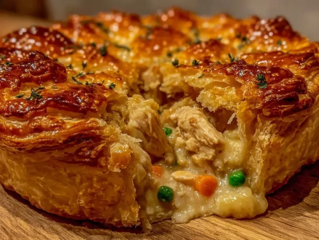 flaky chicken pot pie - featured image