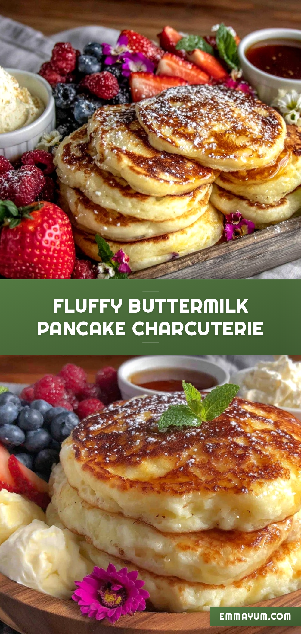 Fluffy Buttermilk Pancake Charcuterie Board recipe