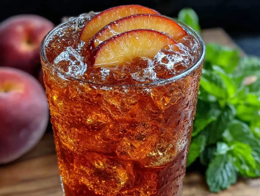 fresh peach iced tea - featured image