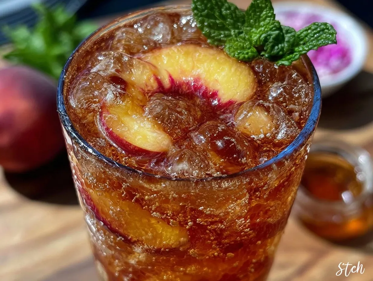 fresh peach iced tea preparation steps