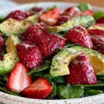 fresh strawberry avocado spinach salad - featured image