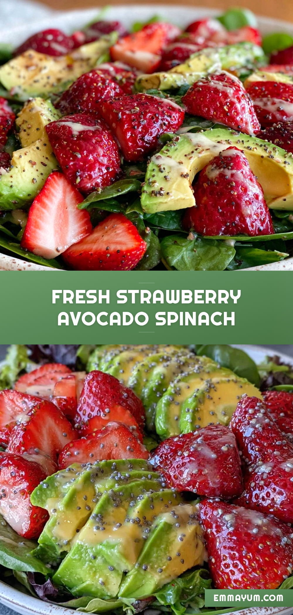 fresh strawberry avocado spinach salad recipe