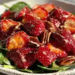 fresh strawberry spinach salad - featured image