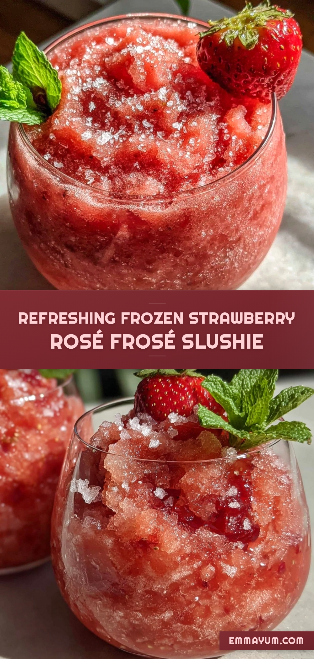 frozen strawberry rosé frosé slushie recipe