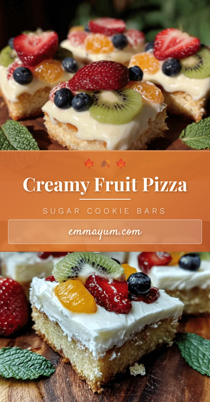 fruit pizza sugar cookie bars recipe