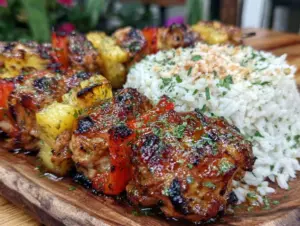 grilled Hawaiian chicken kabobs - featured image