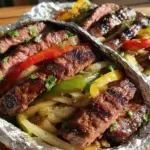 grilled steak fajita foil packs - featured image