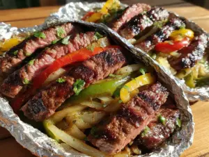grilled steak fajita foil packs - featured image