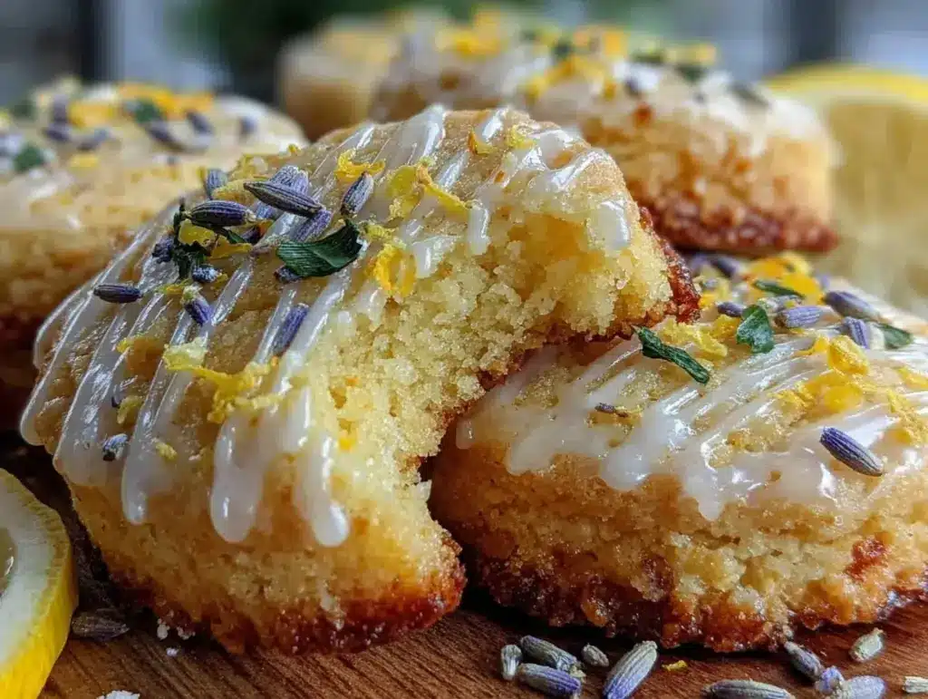 lemon lavender shortbread cookies - featured image