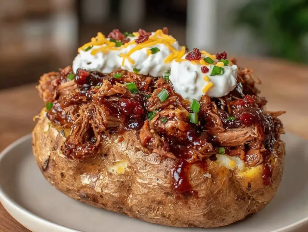 loaded bbq brisket baked potato - featured image