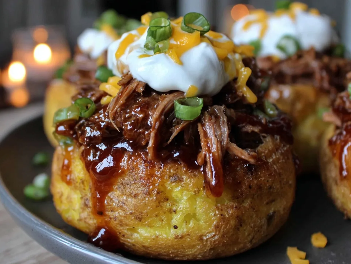 loaded bbq brisket baked potato preparation steps