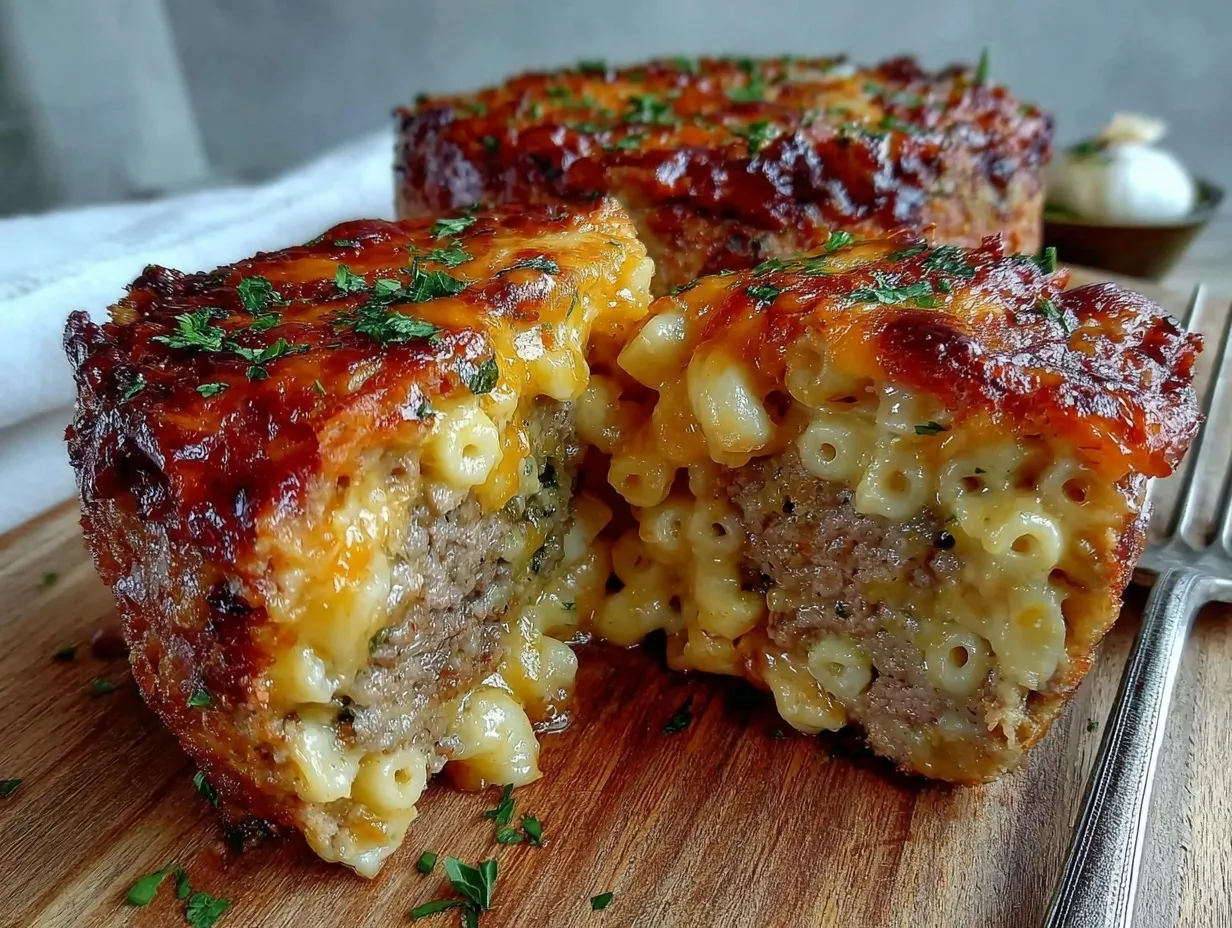 mac and cheese stuffed meatloaf preparation steps