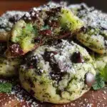 mint chocolate chip crinkle cookies - featured image