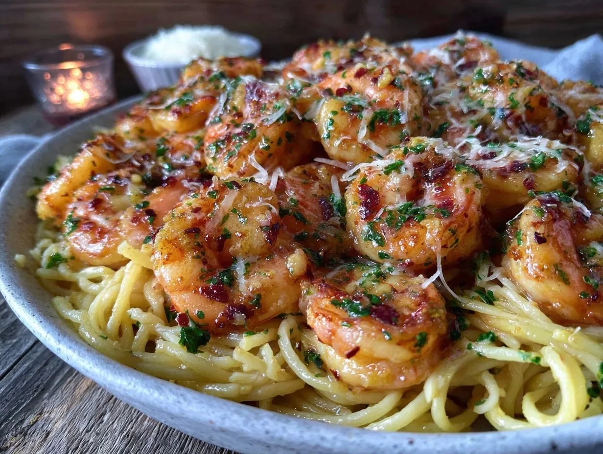 quick garlic butter shrimp pasta preparation steps