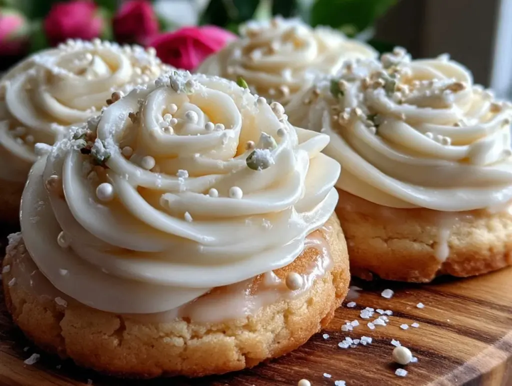 rose shaped sugar cookies - featured image