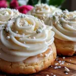 rose shaped sugar cookies - featured image