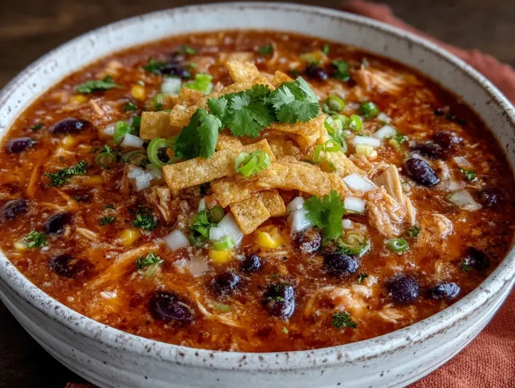 slow cooker chicken enchilada soup - featured image