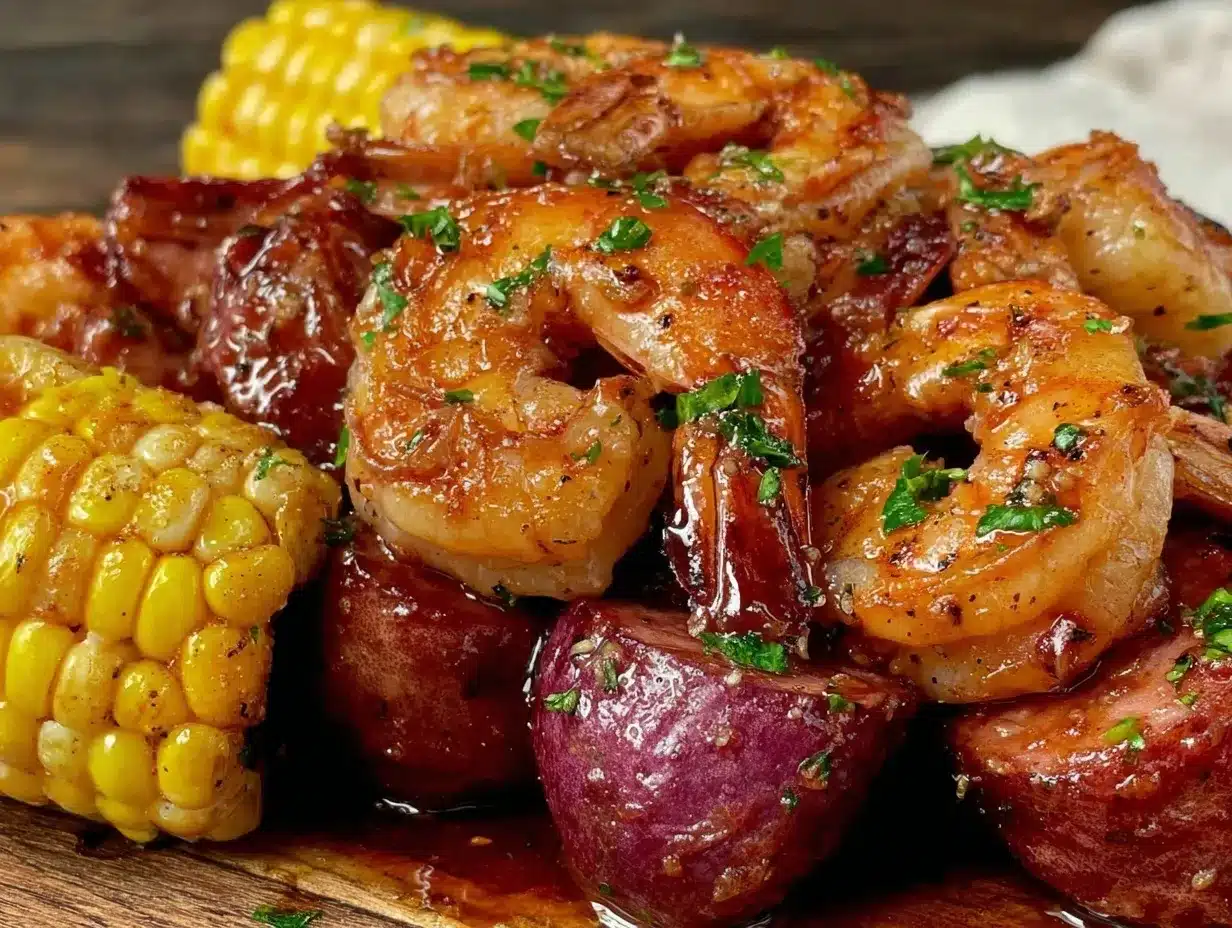 smoked sausage and shrimp boil foil packets preparation steps