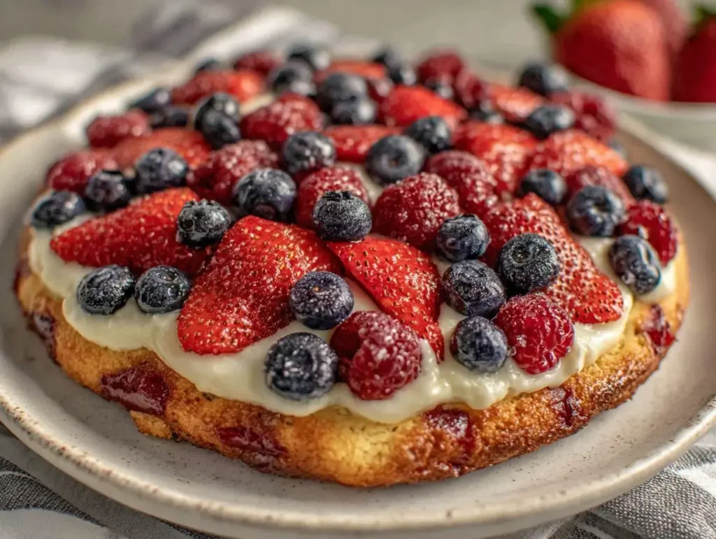 stars and stripes fruit pizza - featured image