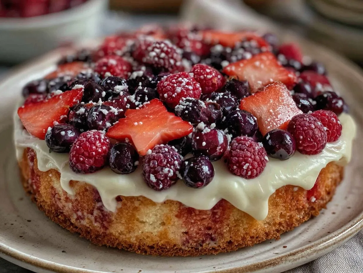 stars and stripes fruit pizza preparation steps