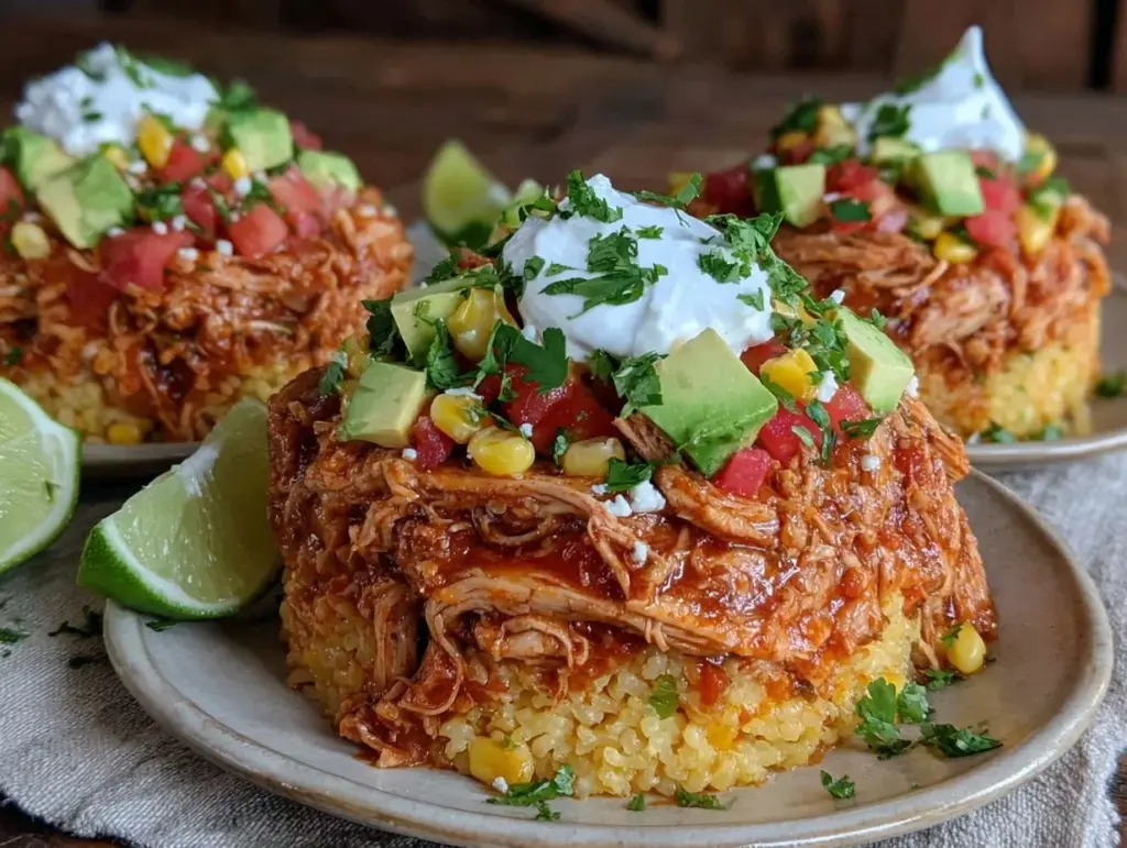 summer crockpot chicken taco bowls - featured image