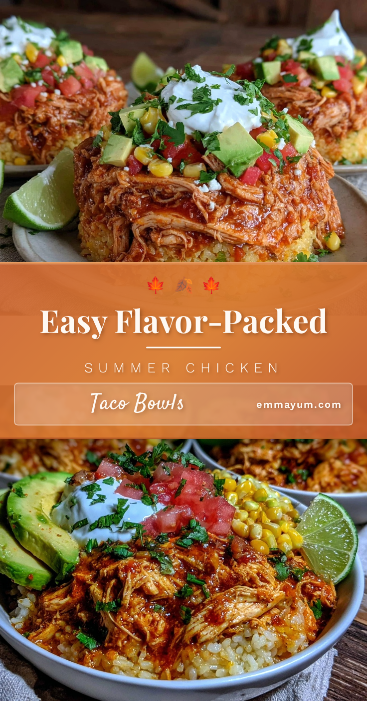 summer crockpot chicken taco bowls recipe