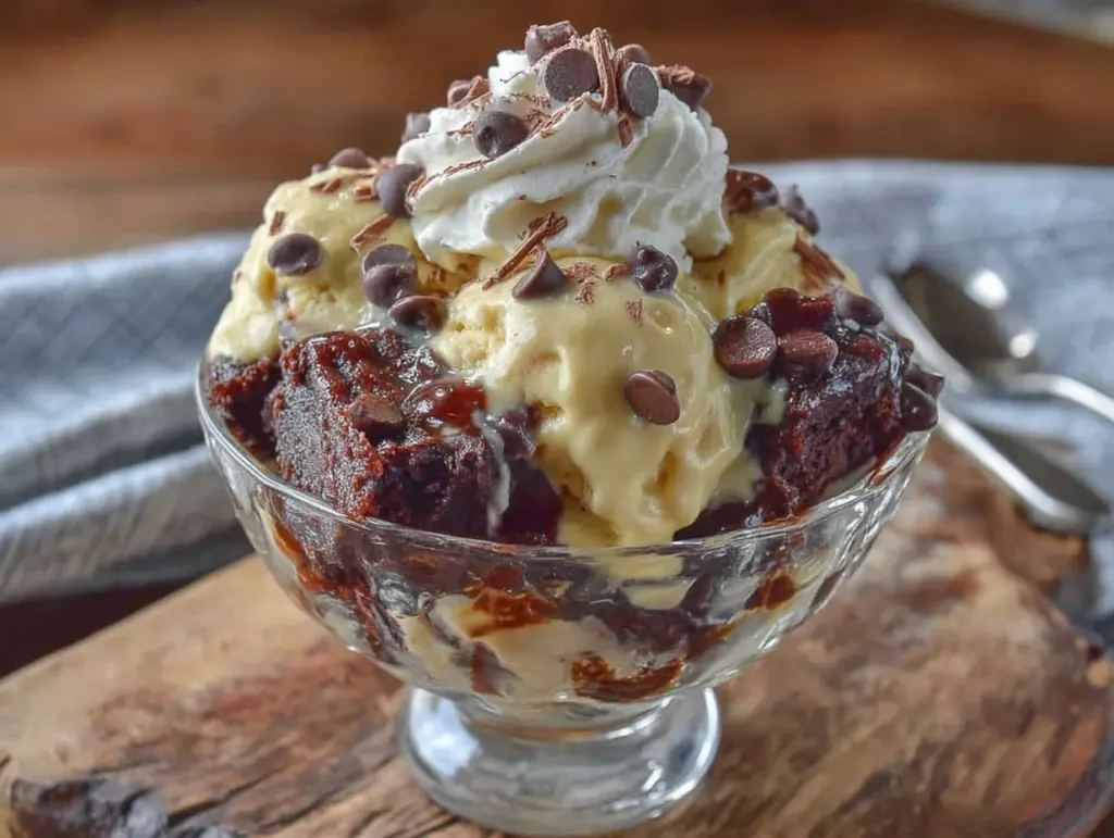 triple chocolate brownie sundae - featured image