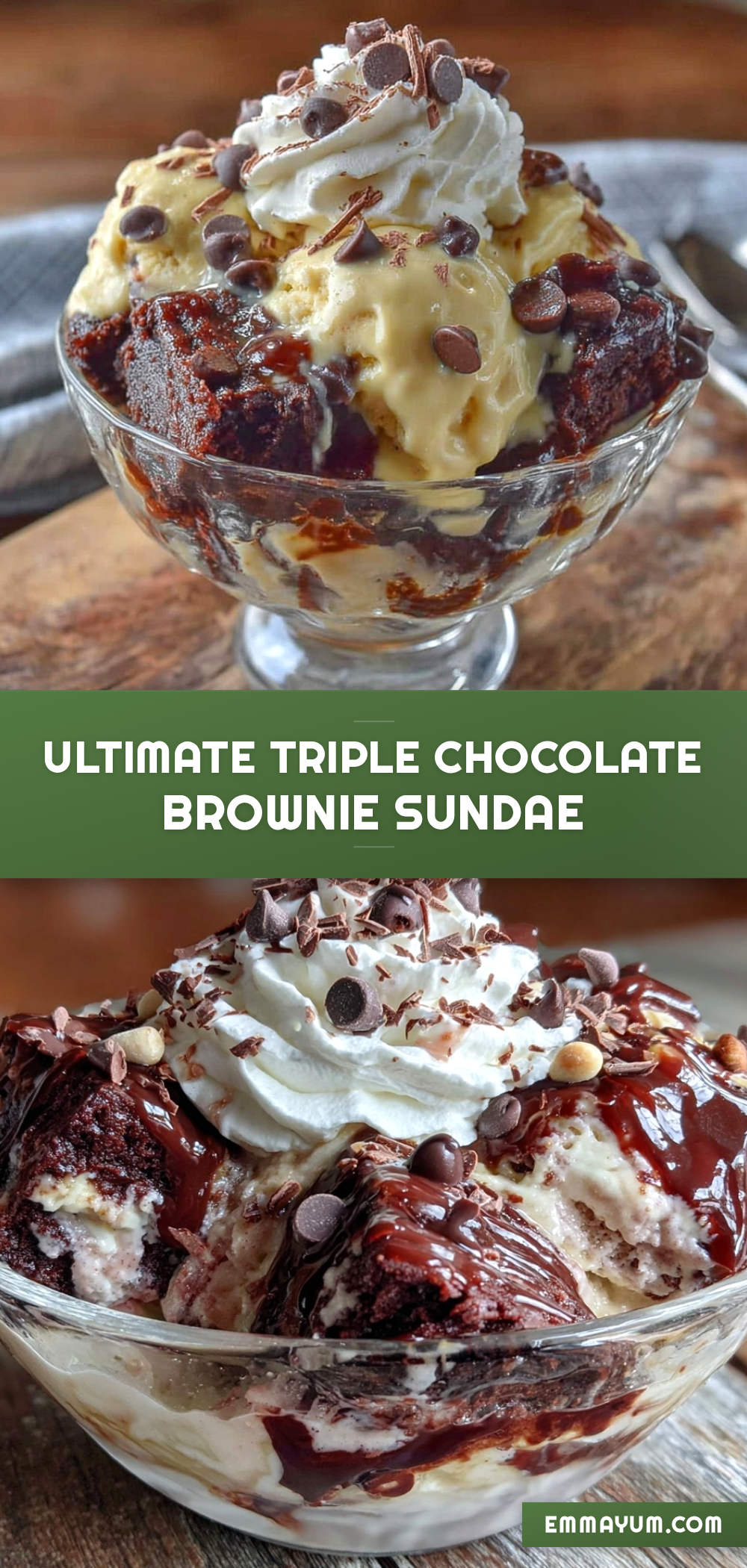 triple chocolate brownie sundae recipe