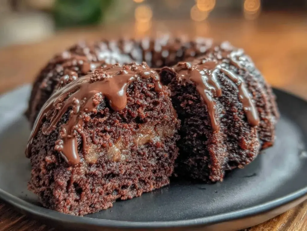 triple chocolate fudge bundt cake - featured image