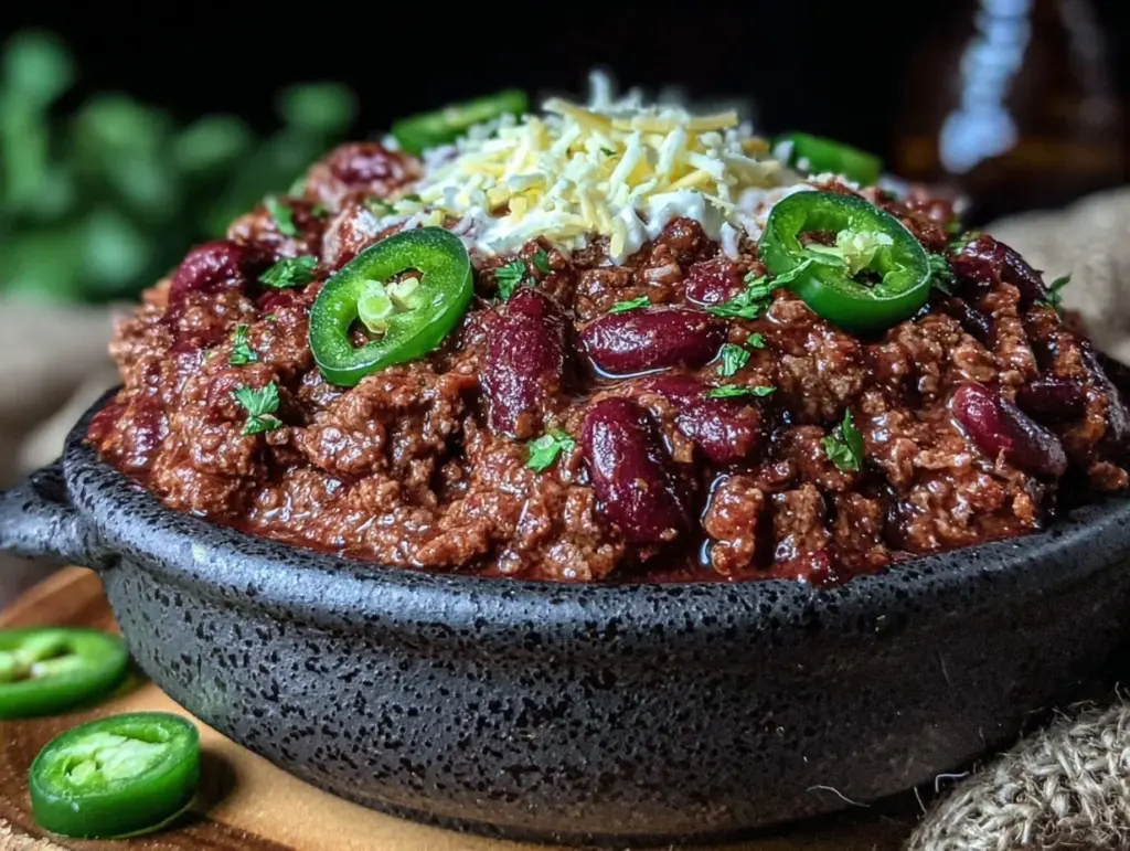 beef chili with dark beer - featured image