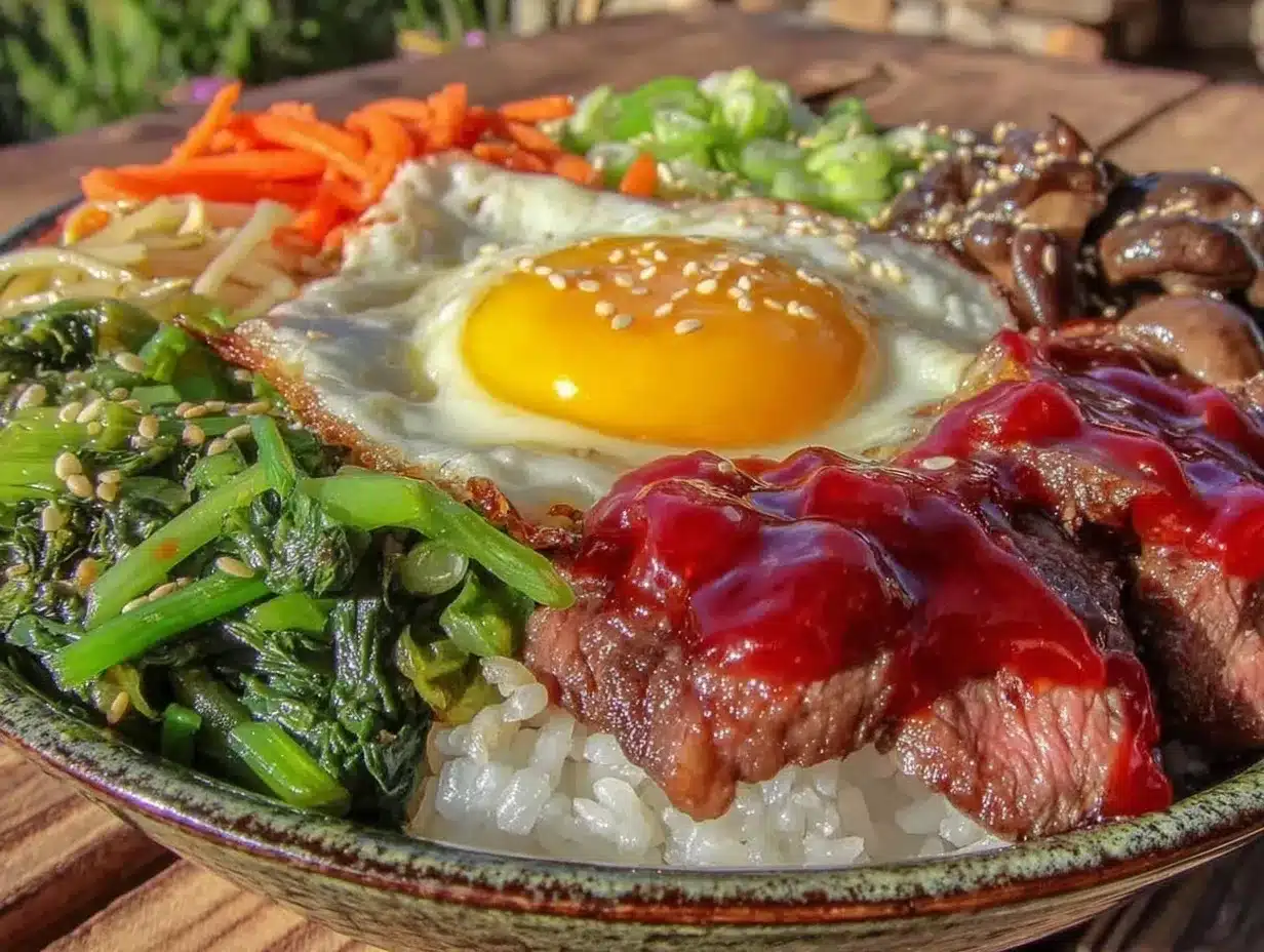 bibimbap rice bowl preparation steps
