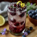blueberry lavender lemonade mocktail - featured image