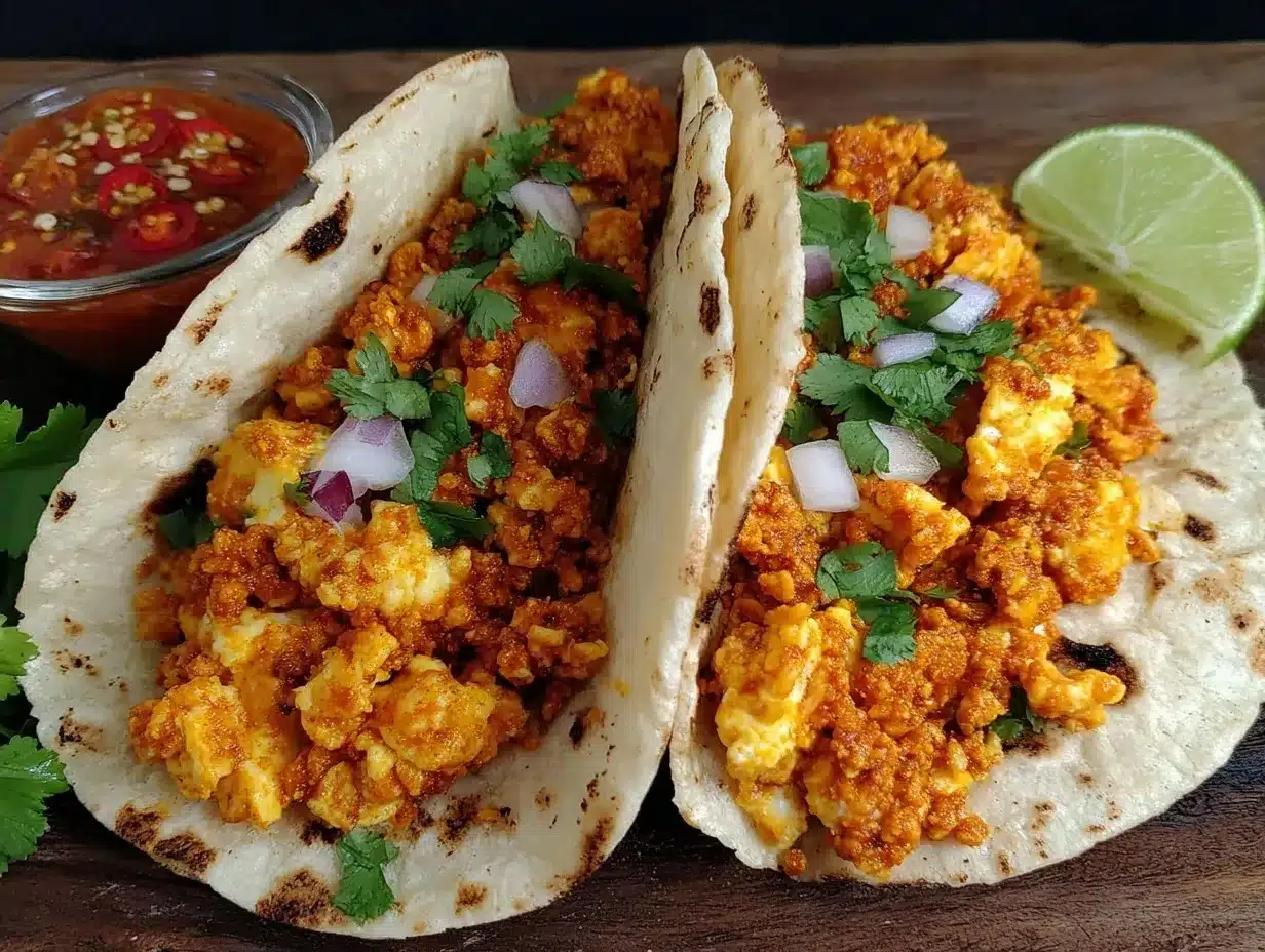 breakfast tacos with spicy chorizo preparation steps
