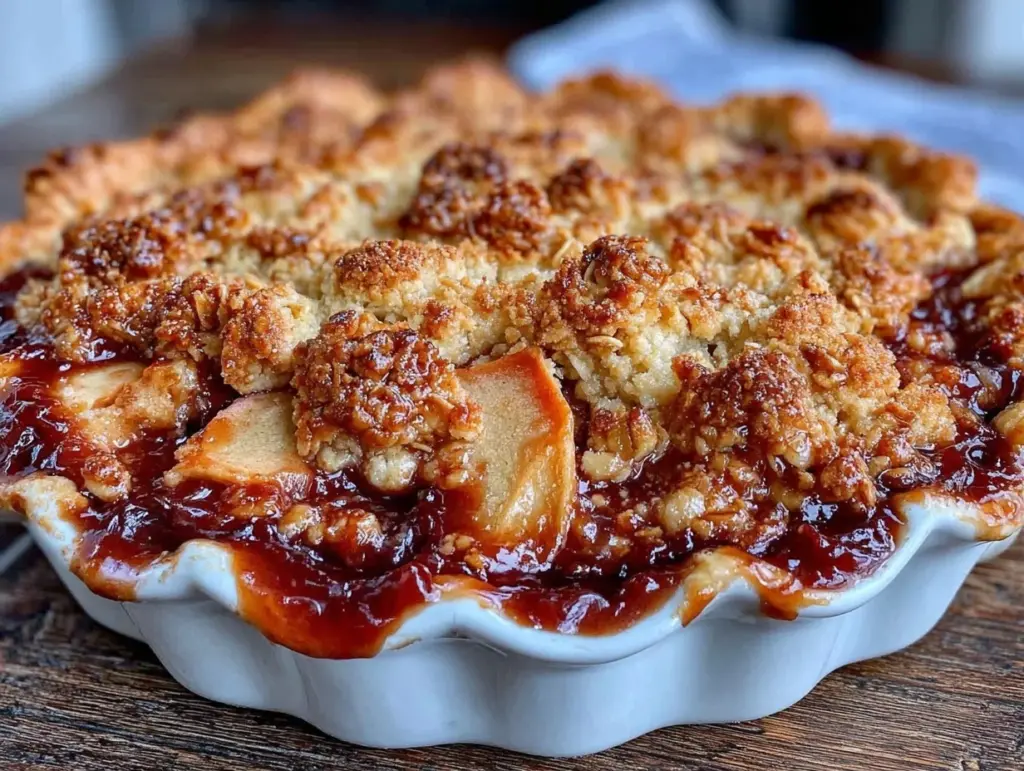 caramel apple crumble pie - featured image