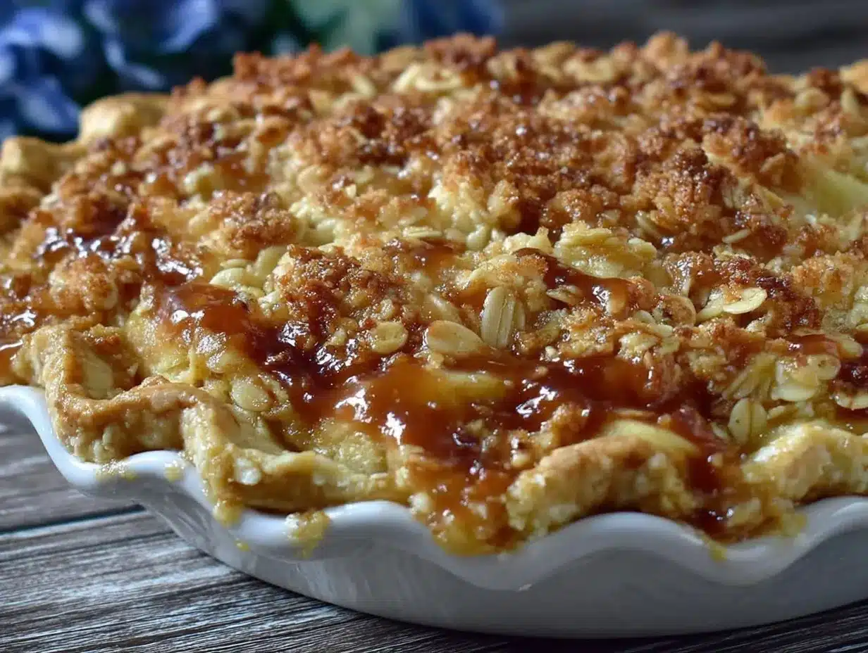 caramel apple crumble pie preparation steps