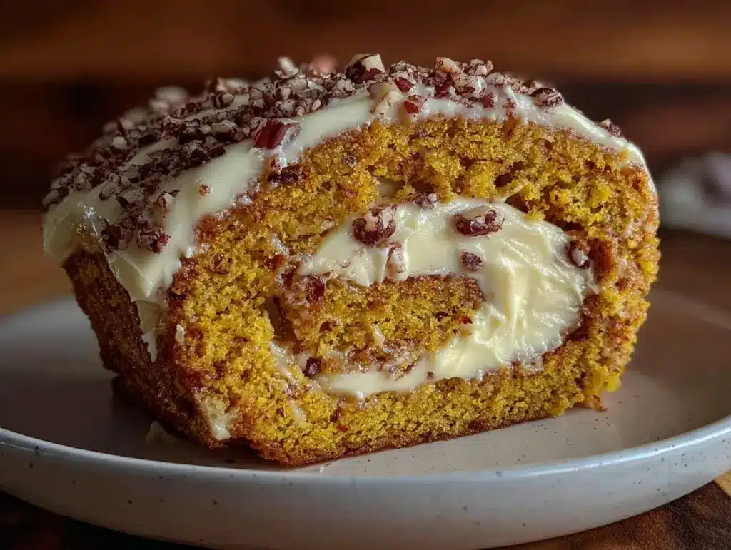 carrot cake swiss roll - featured image