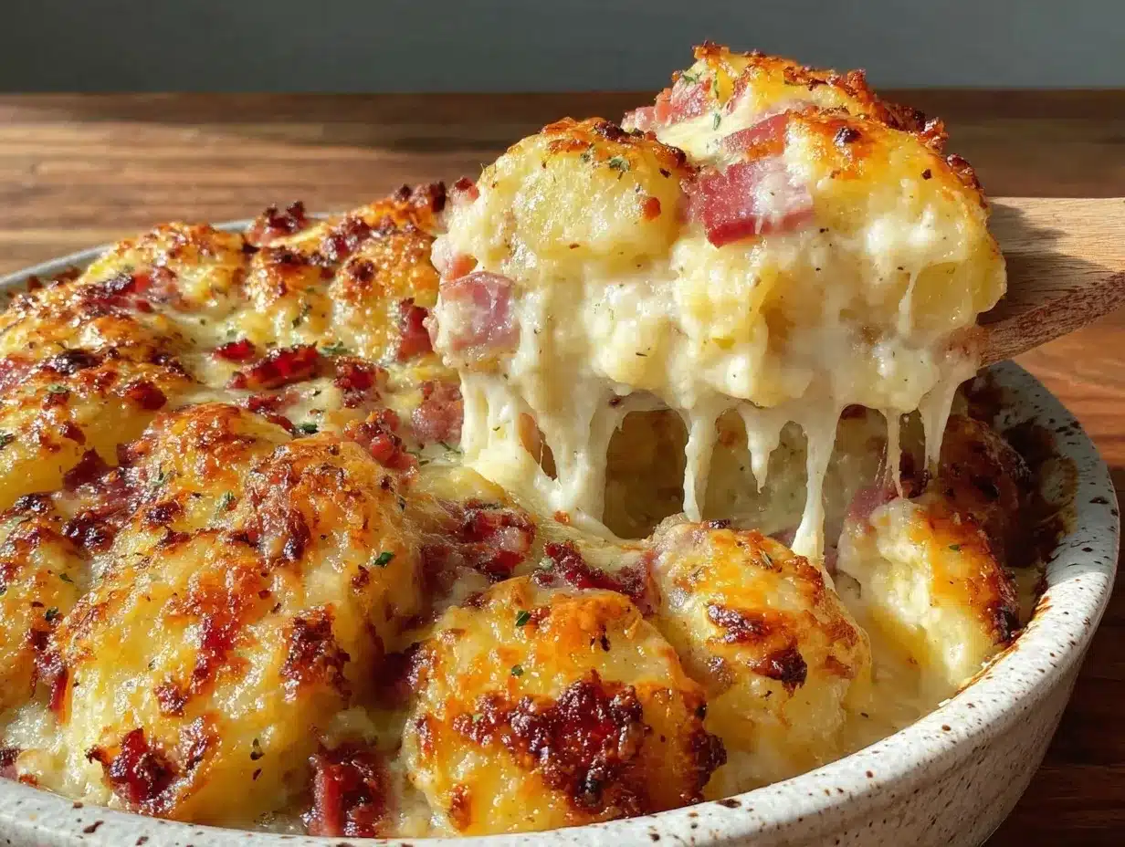 cheesy ham and potato casserole preparation steps