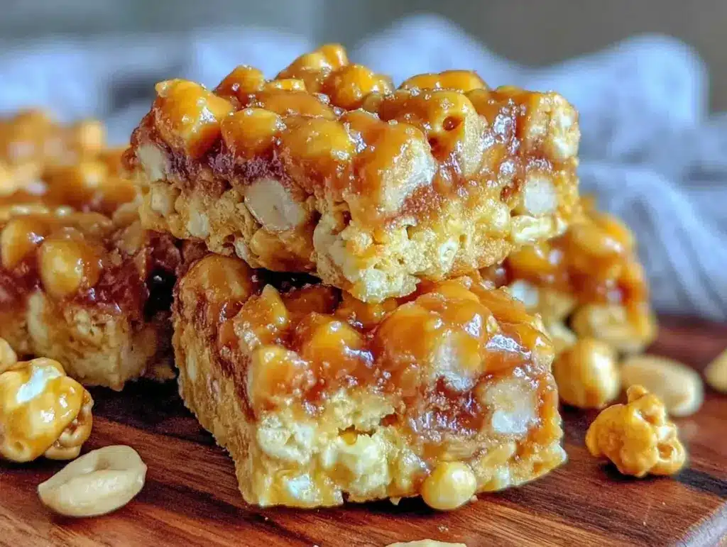 cracker jack caramel popcorn bars - featured image