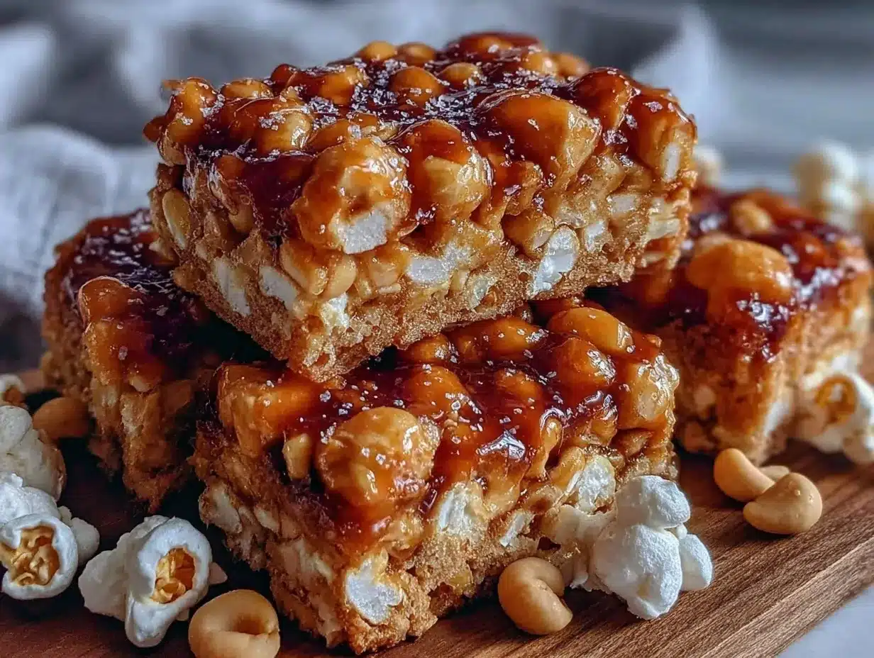 cracker jack caramel popcorn bars preparation steps