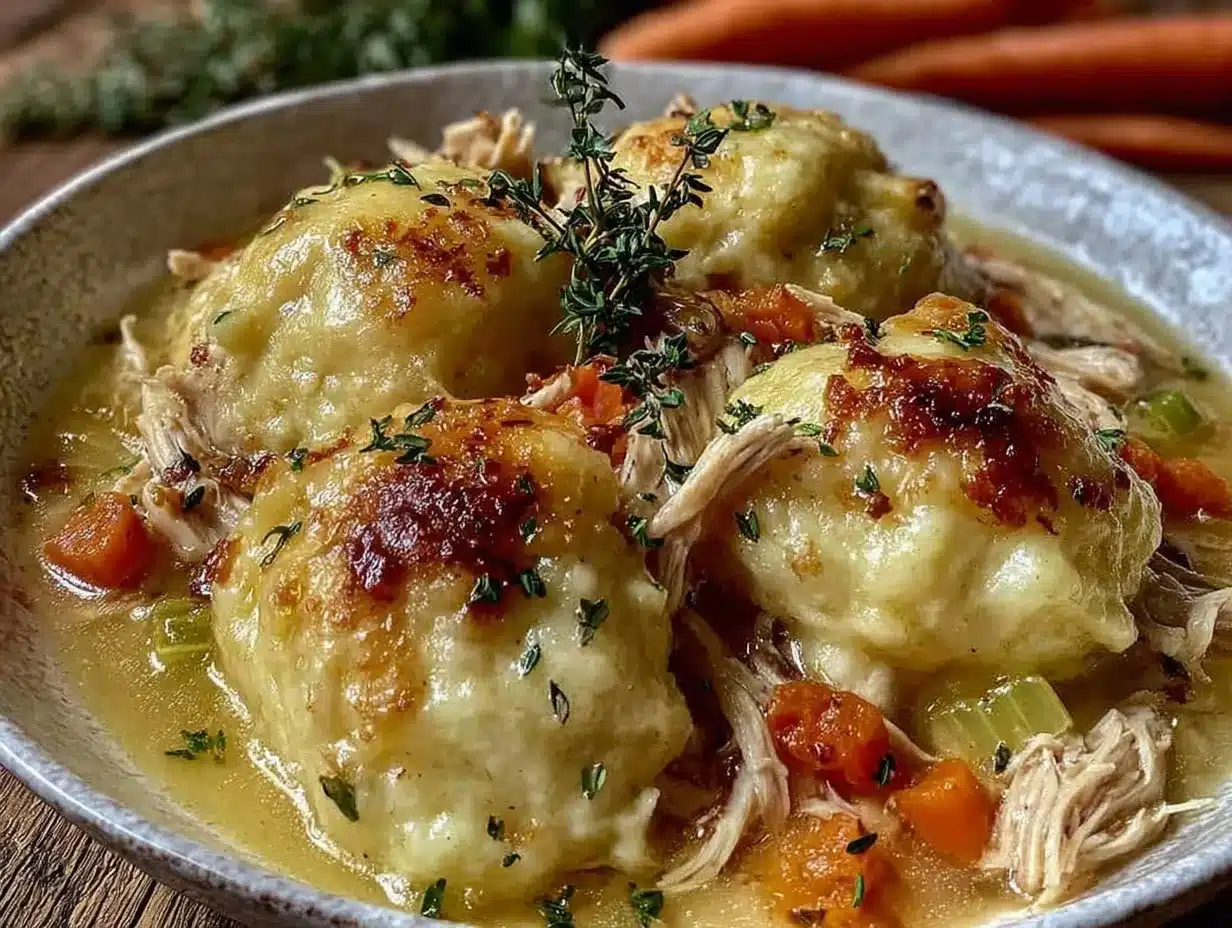 creamy chicken and dumpling soup preparation steps