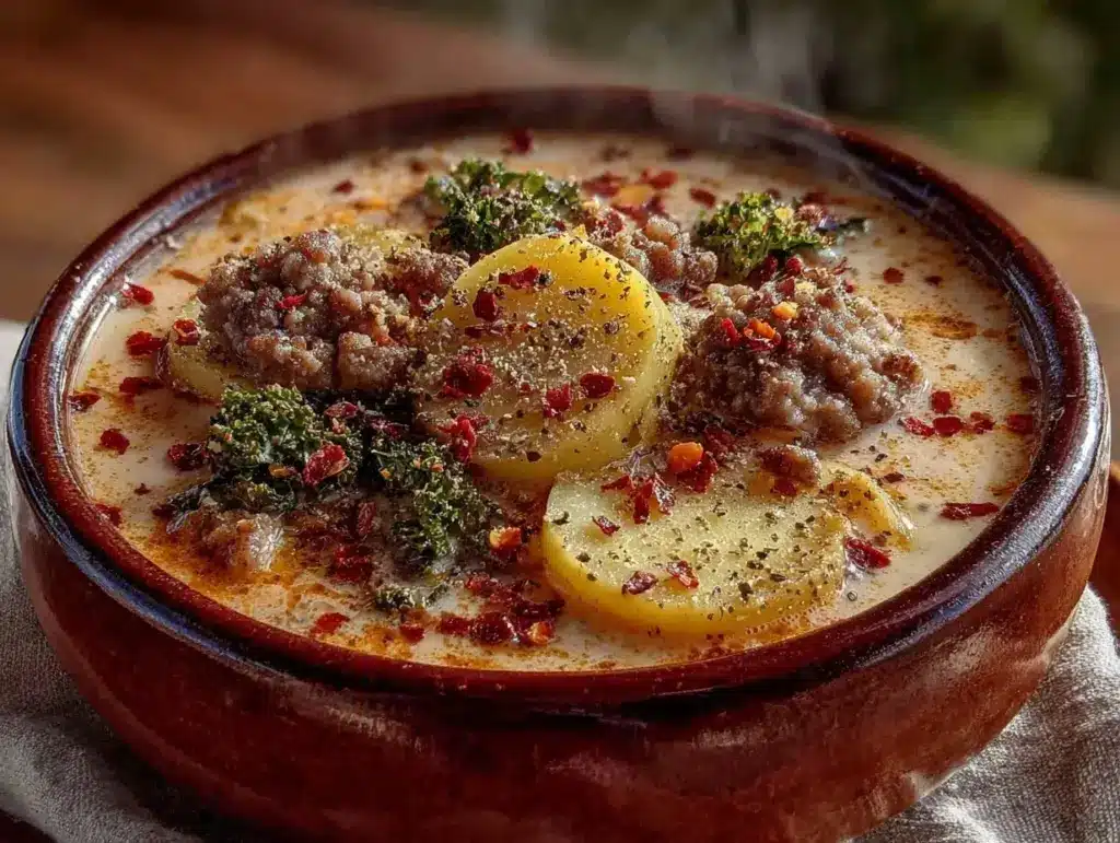 creamy copycat olive garden zuppa toscana - featured image