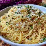 creamy garlic butter parmesan angel hair pasta - featured image