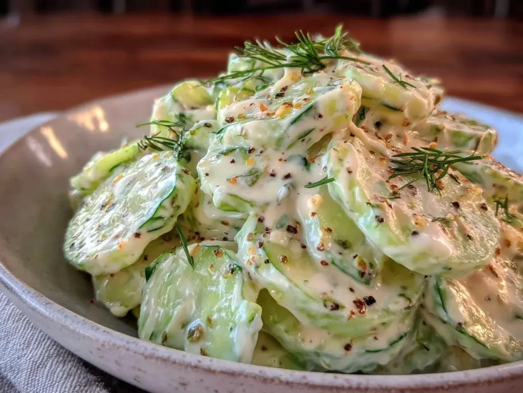 creamy German cucumber salad - featured image