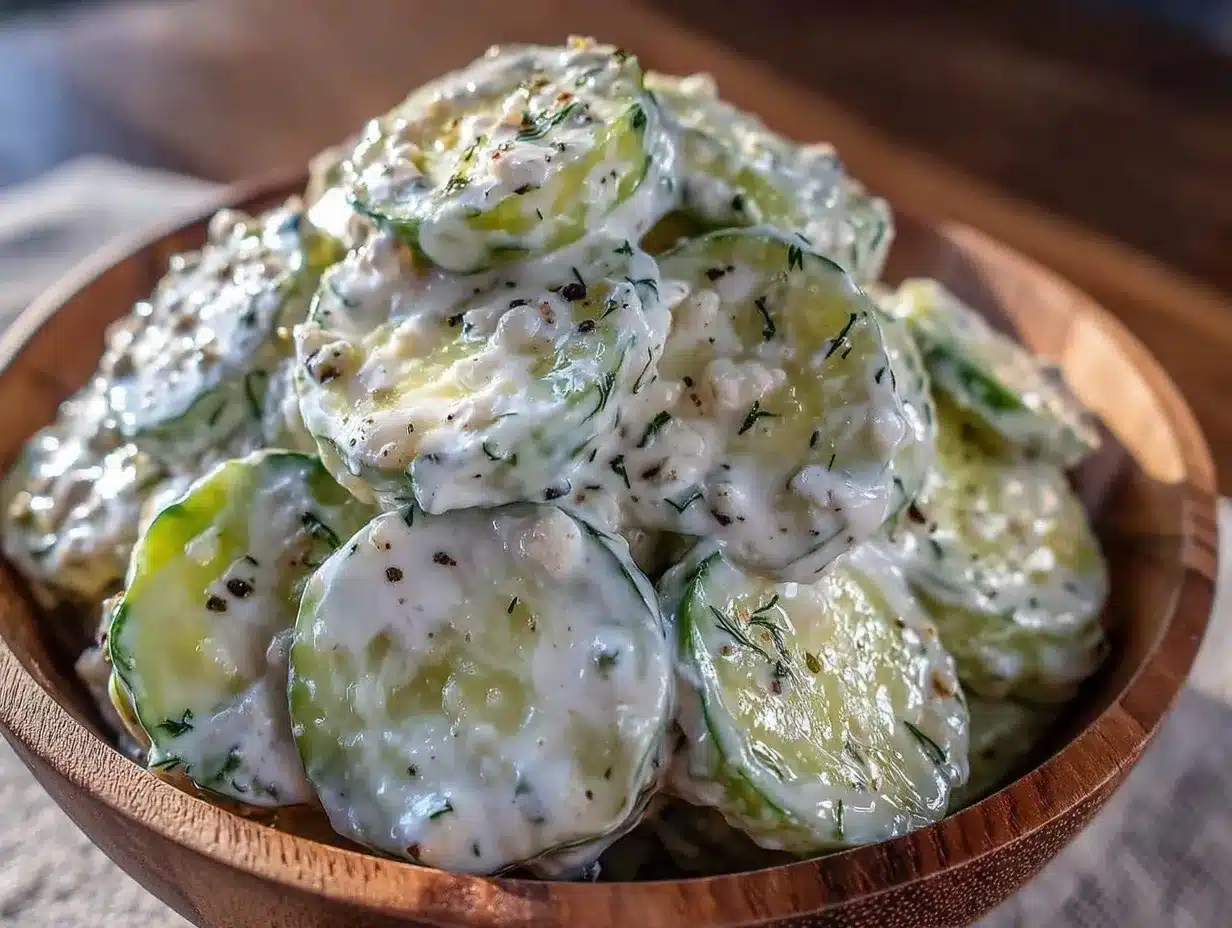 creamy German cucumber salad preparation steps