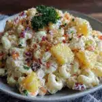 creamy hawaiian macaroni salad - featured image