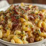 creamy one-pot cheeseburger pasta - featured image