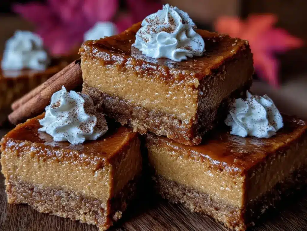 creamy pumpkin cheesecake bars - featured image