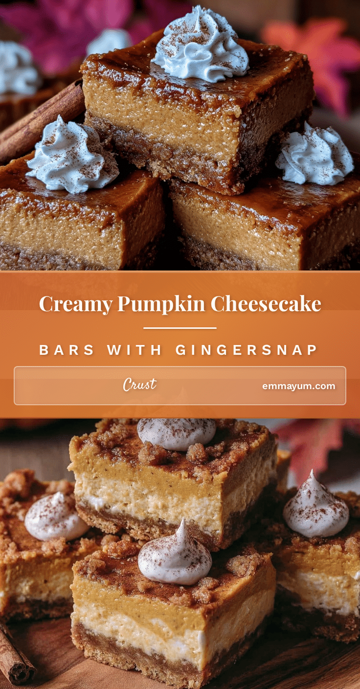 creamy pumpkin cheesecake bars recipe